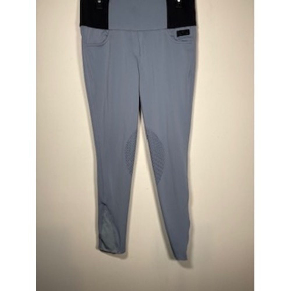 DOVER SADDLERY Riding Breeches 32 Gray Blue Knee Patch Equestrian Tights